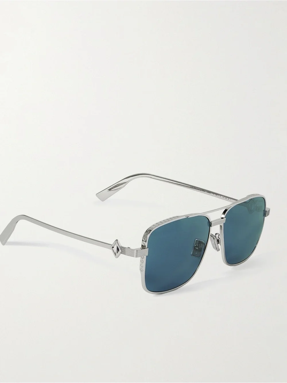 Dior CD Geometric Diamond S9U Square-Frame Silver-Tone Sunglasses NWT $610